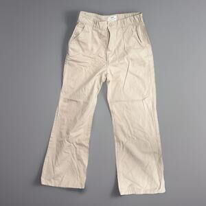 Cotton On Pants Womens Size 8 Cream Chino Straight Flat Front Preppy Casual